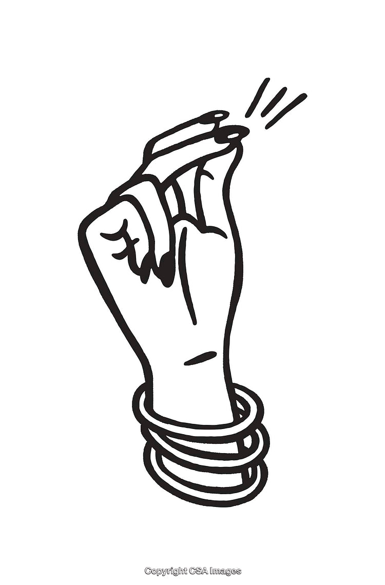 Minimalist Black and White Line Art of a Hand Illustration