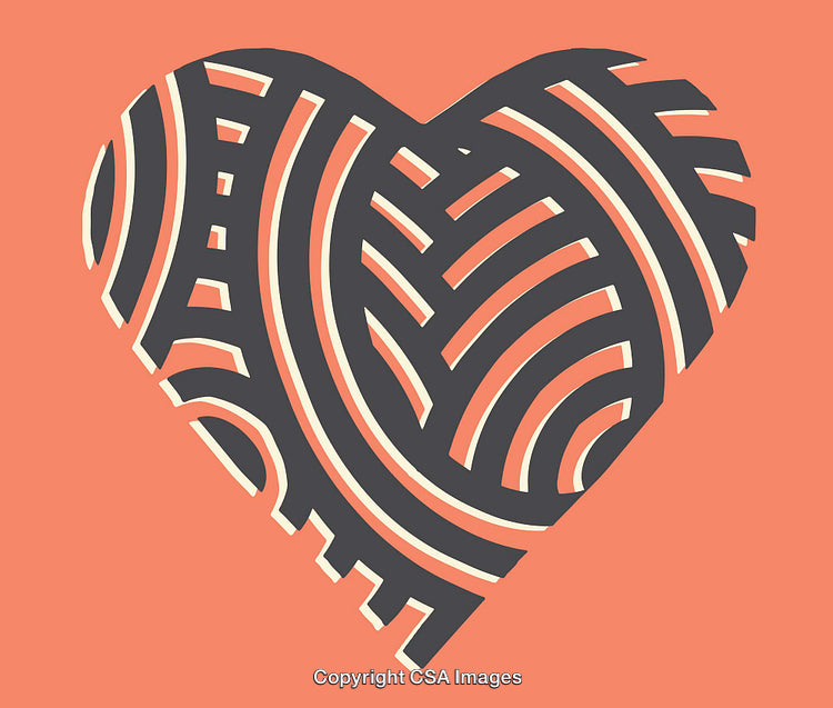 Abstract Heart-Shaped Pattern Illustration With Orange Background