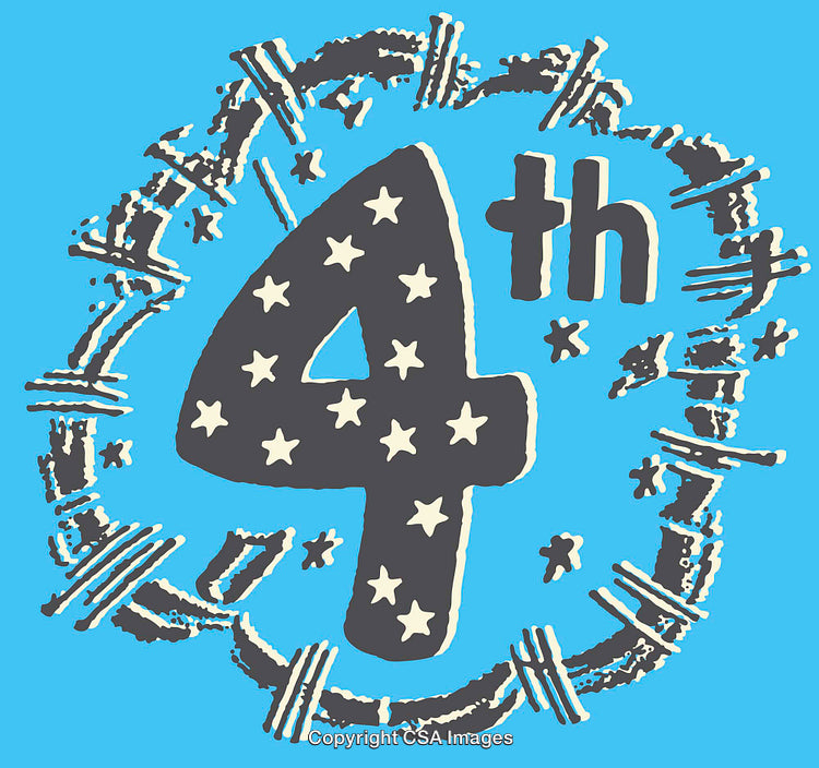 4th Celebration Design Featuring Star Patterns and Artistic Barbed Wire Frame