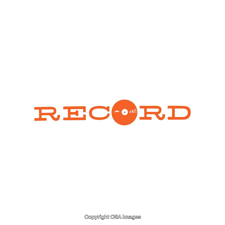 Orange Themed Record Logo with Modern Vinyl Disc Graphic Integration
