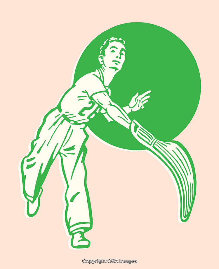 Retro Stylized Illustration of a Person Performing a Dynamic Action