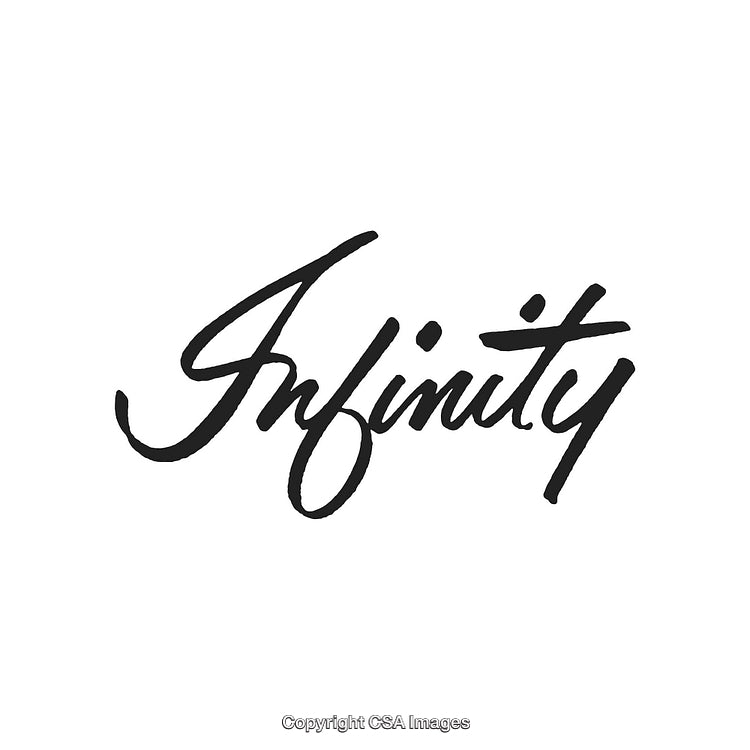 Stylish Handwritten Text Depicting the Word Infinity in Black Ink on White