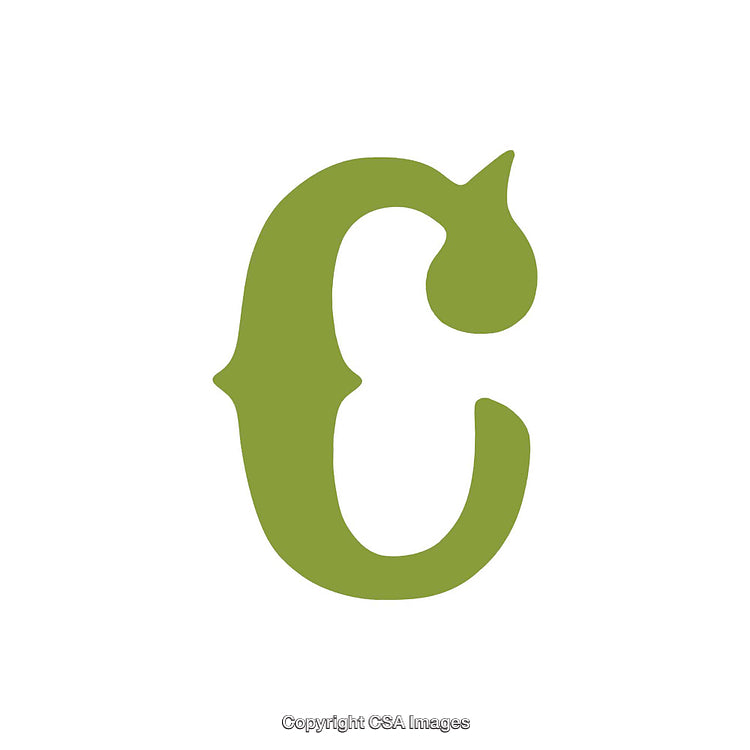 Green Stylized Letter C on a White Background