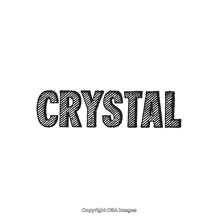 Stylized Text Typography Featuring the Word 'Crystal' with Shaded Effect