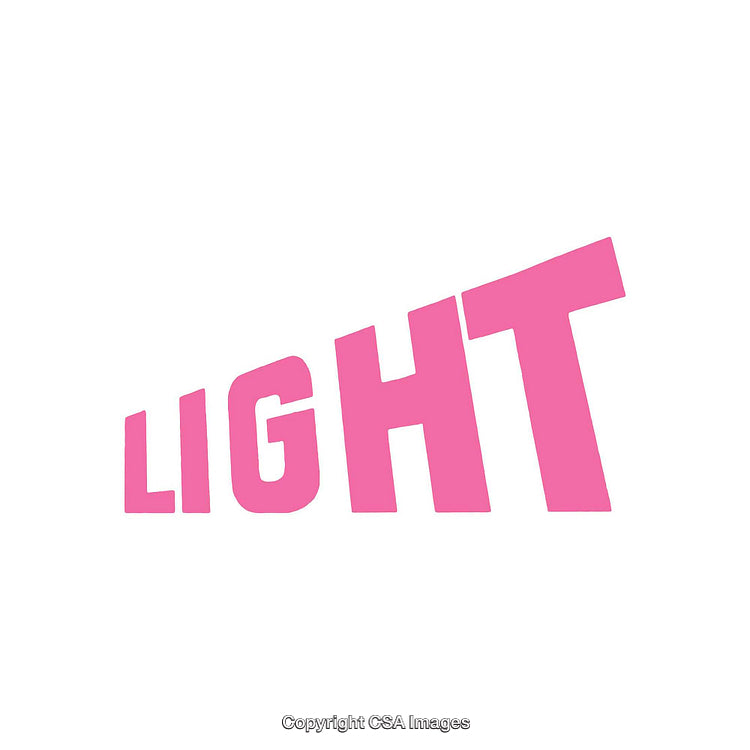 Pink Bold Typography Spelling 'Light' on White Background