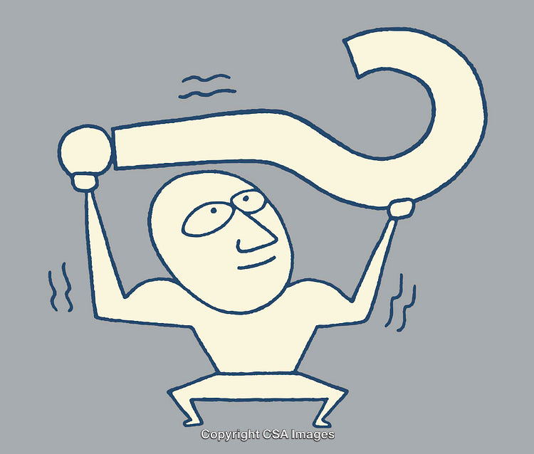 Conceptual Artwork of Strength Demonstrating a Question Symbol in Creative Style