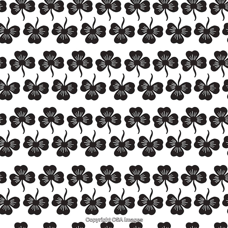 Black and White Clover Pattern Background for Creative Design Use