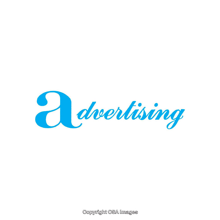 Minimalist Blue Advertising Logo on White Background
