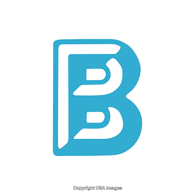 Stylized Blue Letter B on White Background