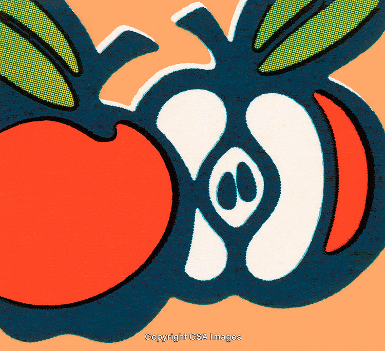 Vibrant Pop Art Illustration of Apples With Bold Colors and Creative Design