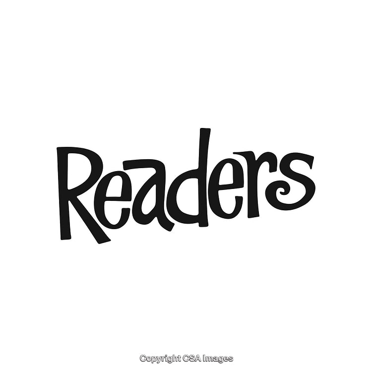 Stylized Illustration of the Word Readers in Bold Black Font on White Background