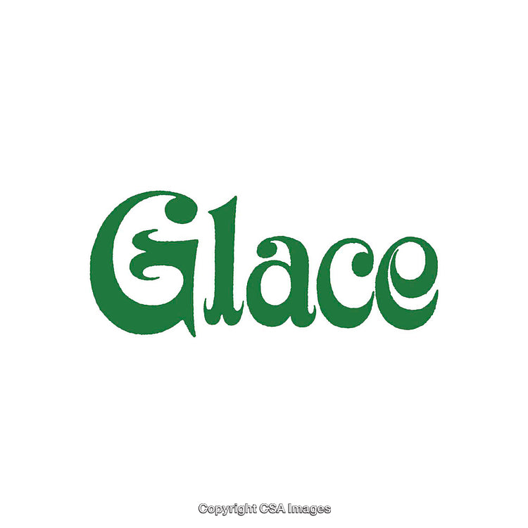 Stylized Green Logo Design Featuring the Word Glace in Bold Font