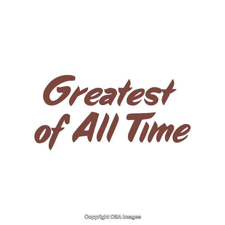 Greatest of All Time Typography in Bold Script on White Background