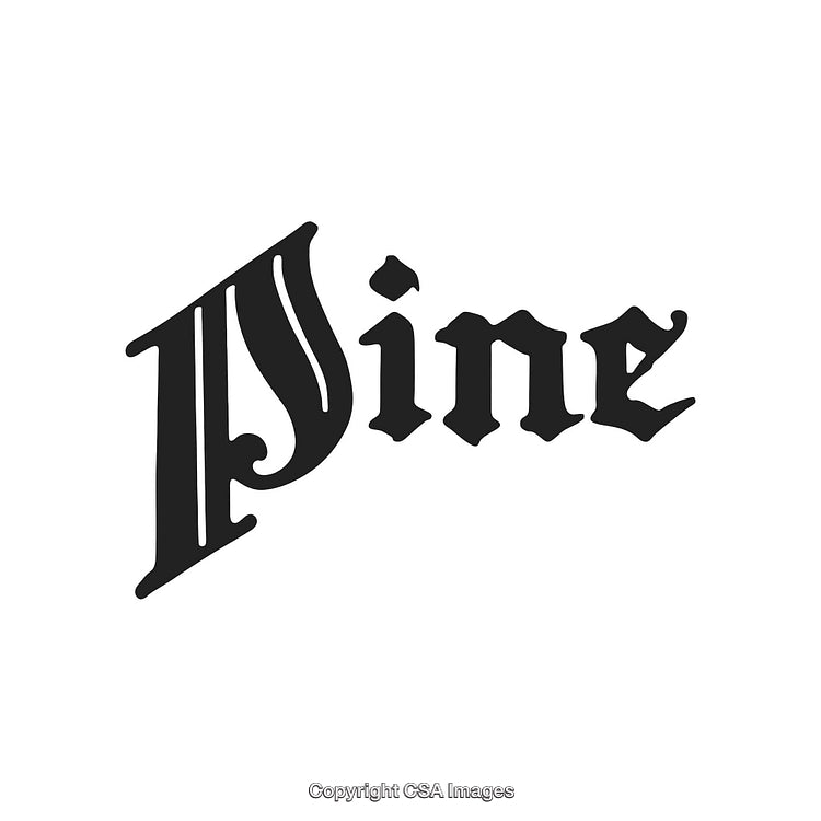 Blackletter Style Typography Design Featuring the Word 'Pine'