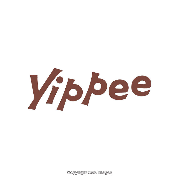 Playful Typography Design Featuring the Word Yippee in Brown Letters