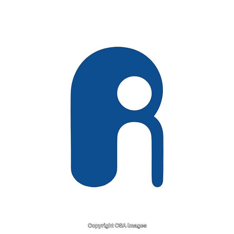 Minimalistic Blue Letter R Icon with Modern Design on White Background