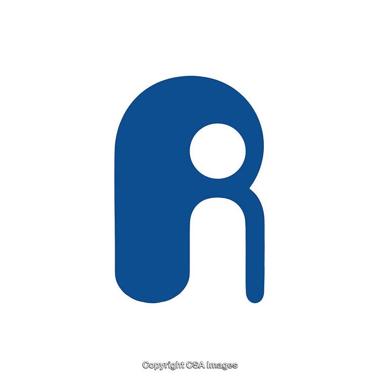 Minimalistic Blue Letter R Icon with Modern Design on White Background