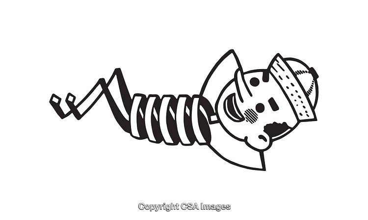 Black And White Line Art Illustration of Spring-Character Design