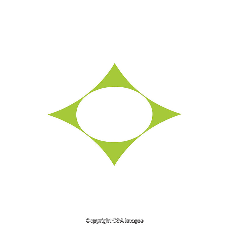 Abstract Green Star-Shaped Design on White Background