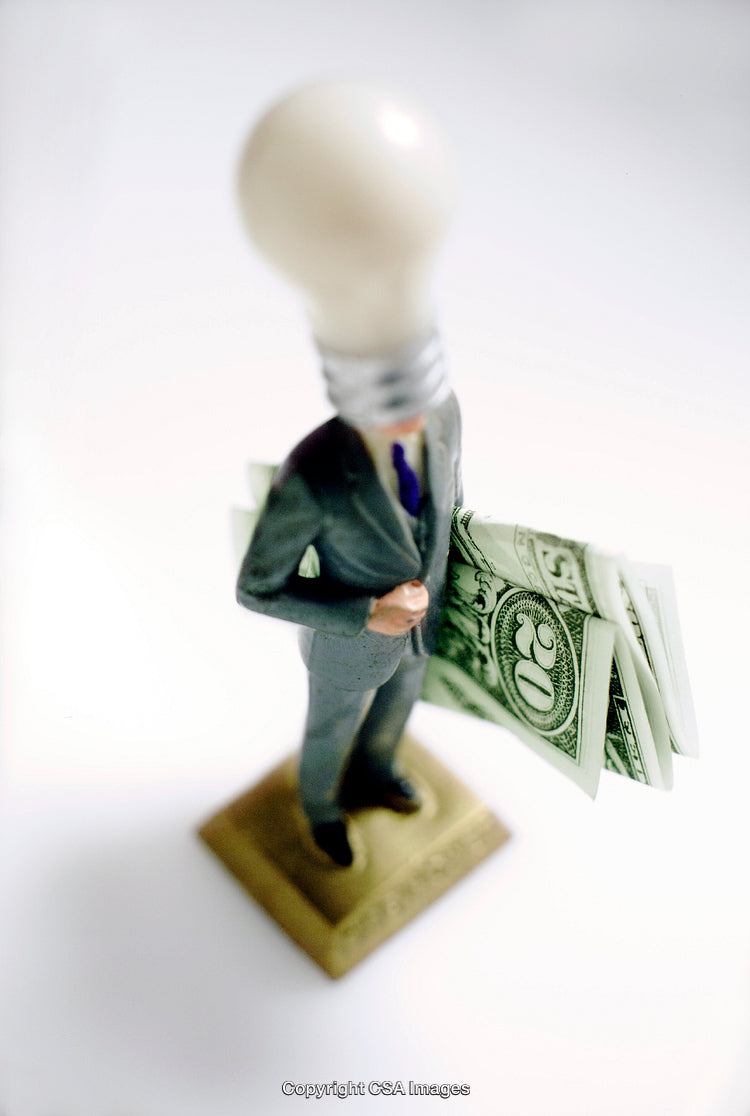 Innovative Concept of Business, Creativity, and Wealth Illustrated With Figurative Symbolism