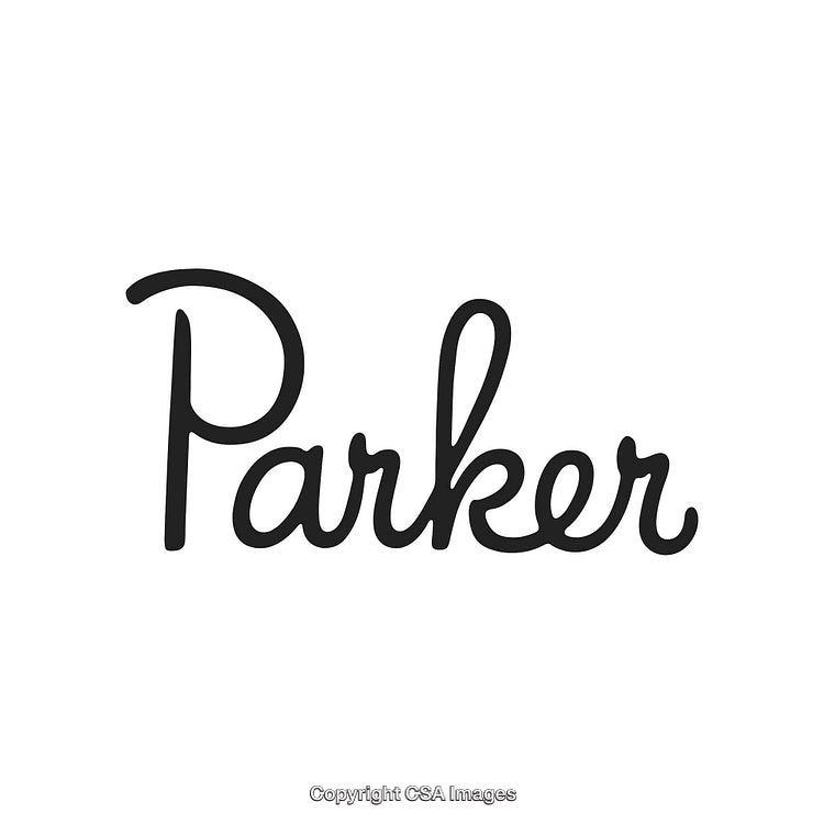 Stylish Handwritten Text Design Featuring the Word Parker in Black Script
