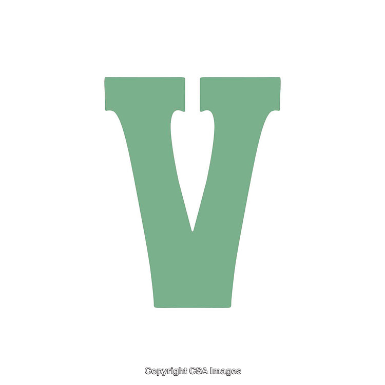 Green Bold Letter V on a White Background Displayed in Minimalist Style