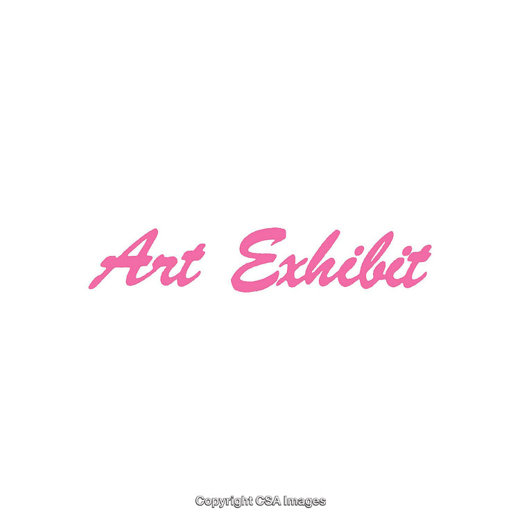 Pink Text Featuring 'Art Exhibit' Displayed on a White Background