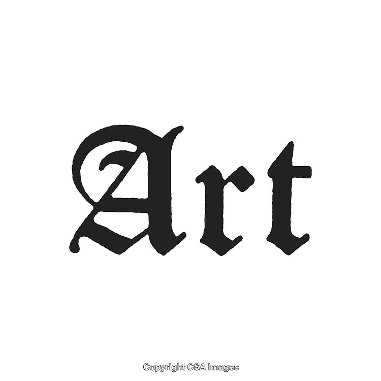 Decorative Black Gothic Typography Art on a White Background