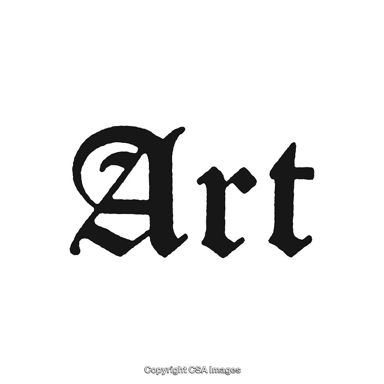 Decorative Black Gothic Typography Art on a White Background