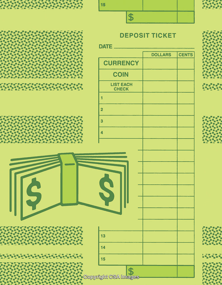 Money and Deposit Slip