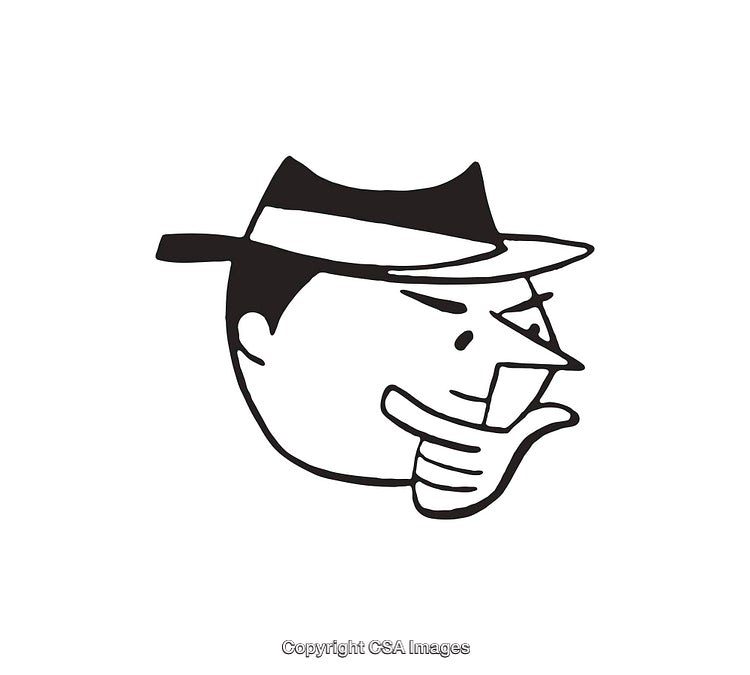 Vintage Cartoon Character Line Art with Distinctive Style