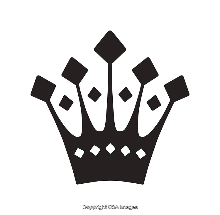 Elegant Black and White Minimalist Crown Icon Design
