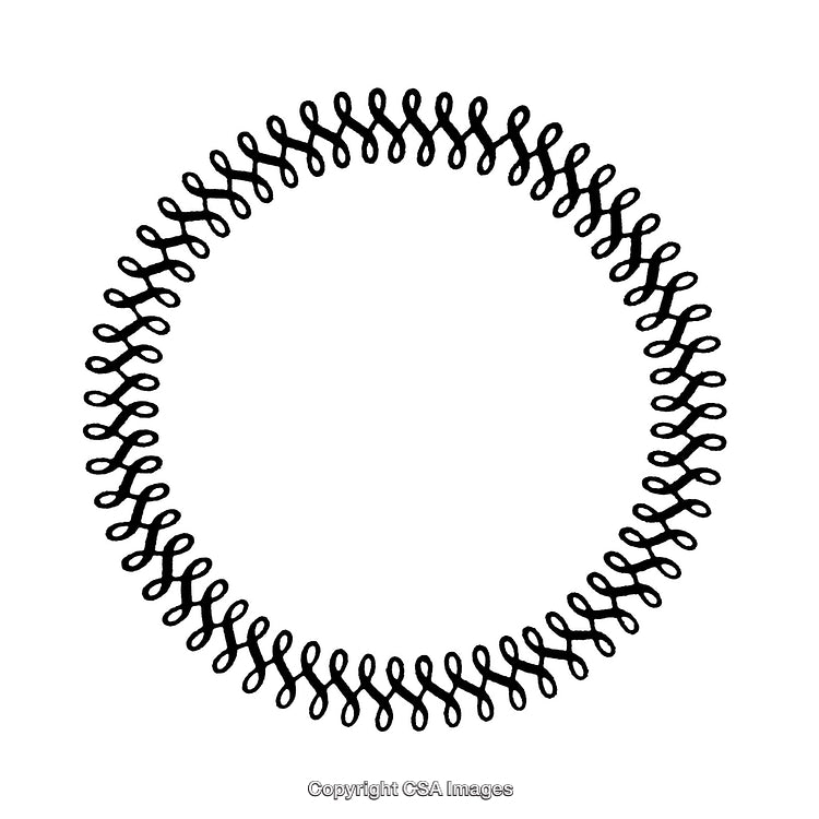 Elegant Black and White Circular Border Design with Symmetrical Loops