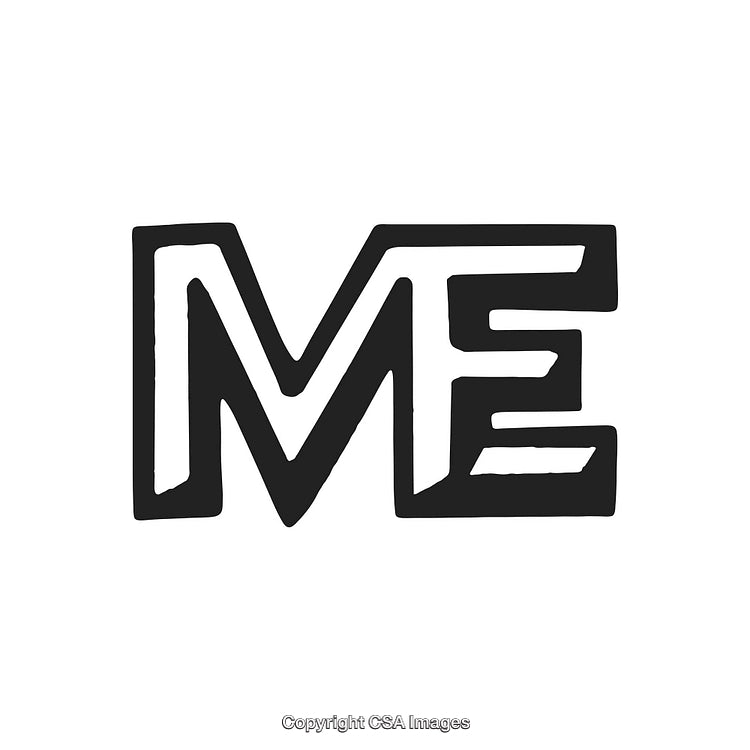Bold Hand-Drawn ME Typography on a Clean White Background