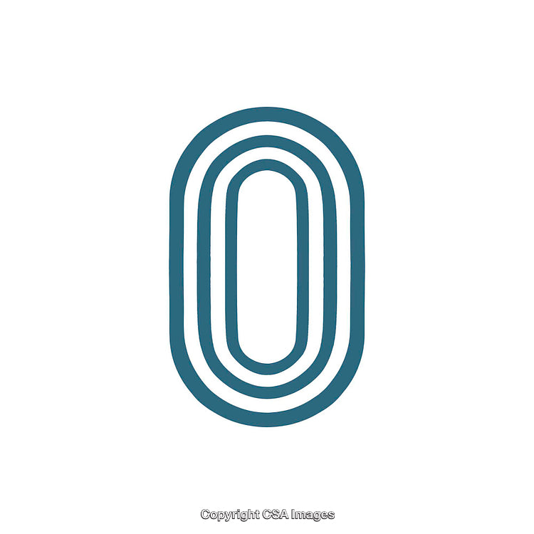 Bold Blue Zero Number Design with Decorative Style