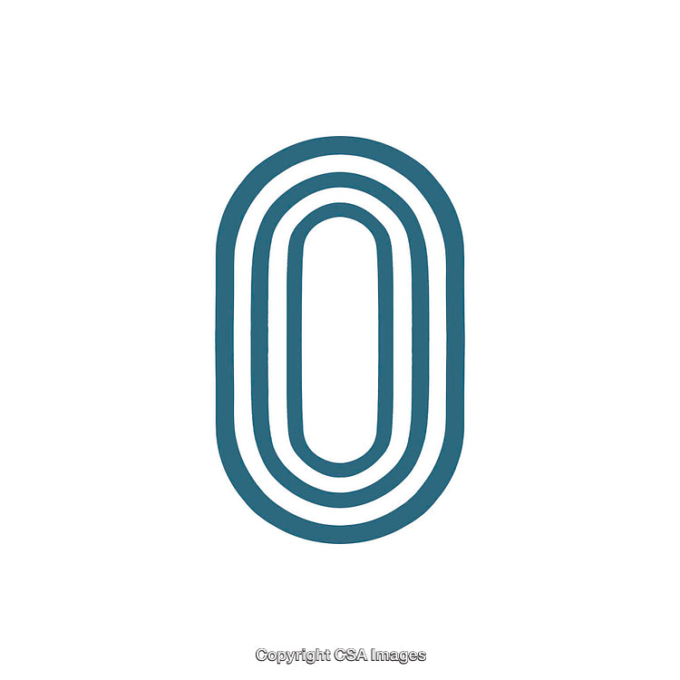 Bold Blue Zero Number Design with Decorative Style