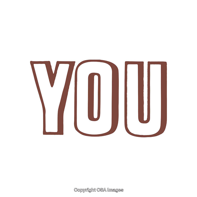 Stylized Text Design Featuring the Word 'You' in Bold Font