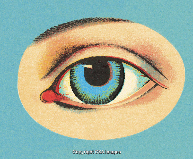 Colorful Artistic Rendering of a Blue Eye on a Bright Background