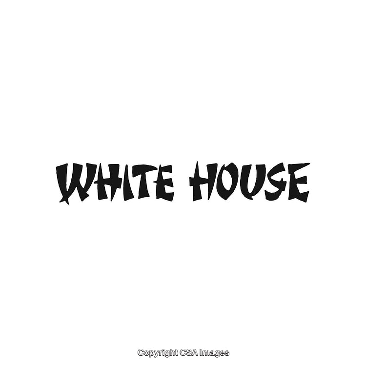 Stylish Black Text of White House Isolated on a Plain White Background