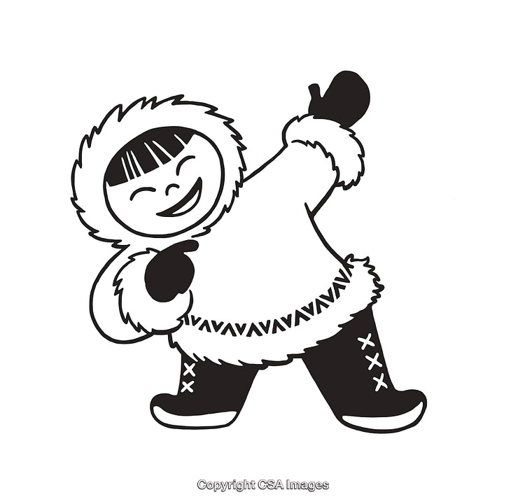 Illustration of a Joyful Character in Winter Attire Celebrating