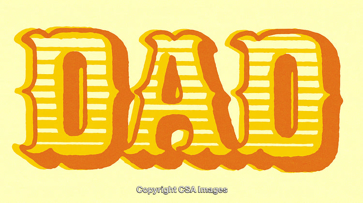 Colorful Vintage Typography Art Featuring the Word 'Dad' in Bold Letters