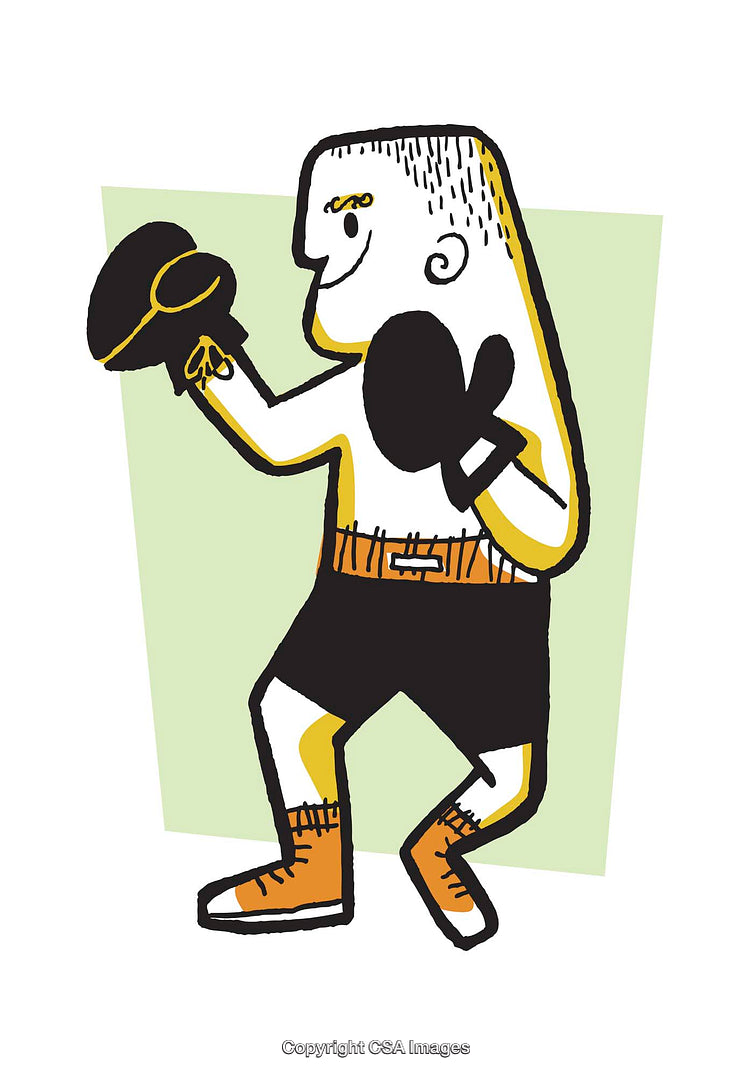 Colorful Illustration of a Simplistic Boxer in a Training Pose
