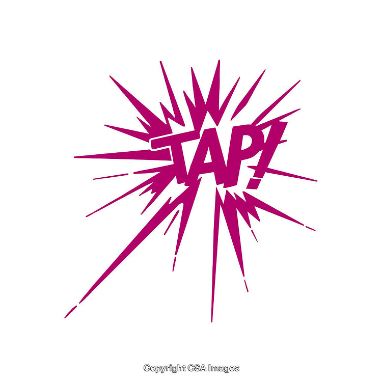 Purple Comic Style Word Illustration with Burst Graphic Design