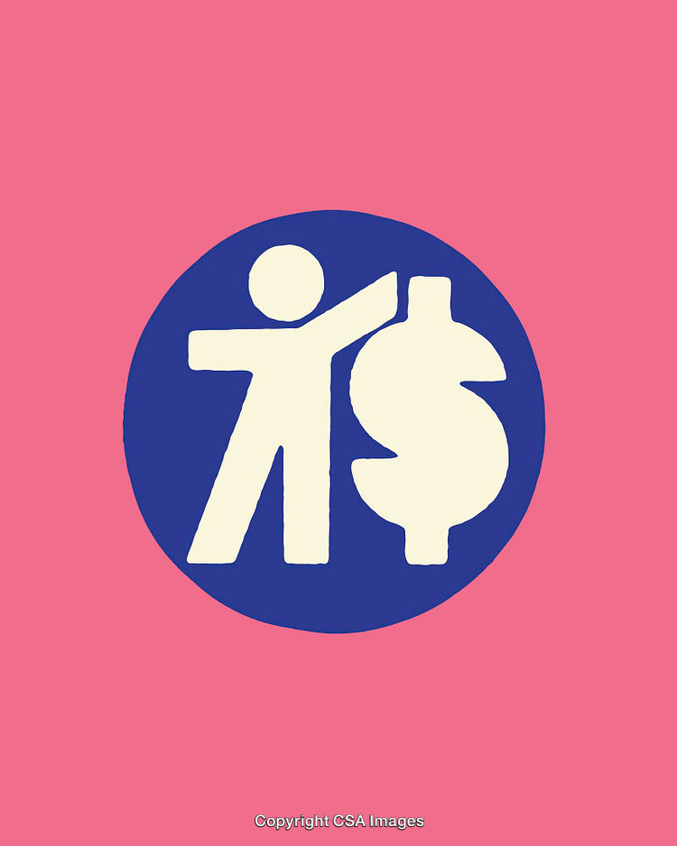Abstract Illustration Representing Finance with Human and Dollar Symbol