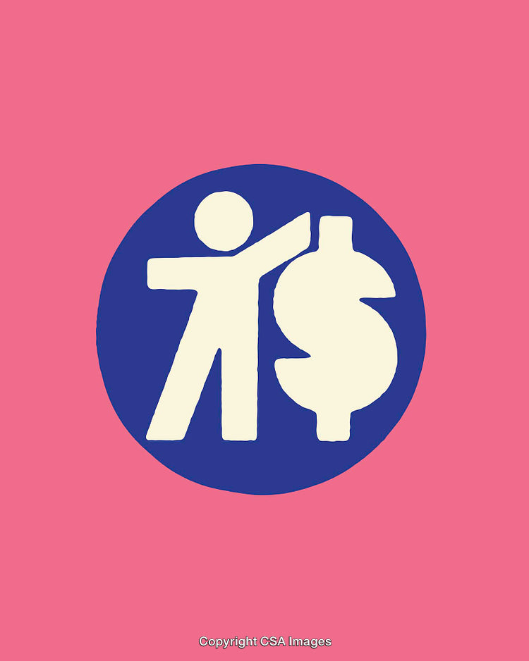 Abstract Illustration Representing Finance with Human and Dollar Symbol
