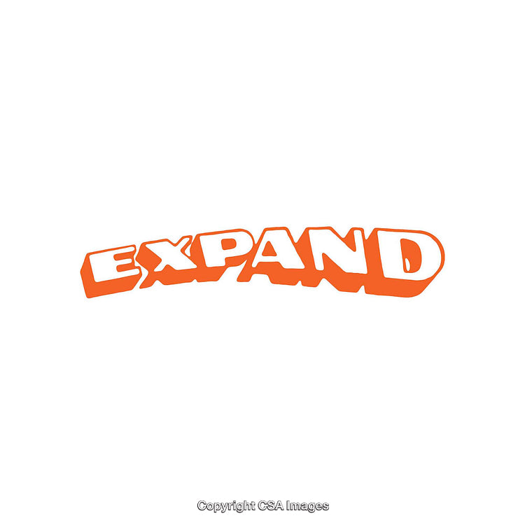 Dynamic Expand Text in Bold Orange on White Background
