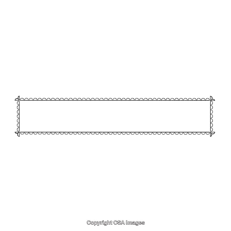 Black and White Scalloped Border With Decorative Linear Design