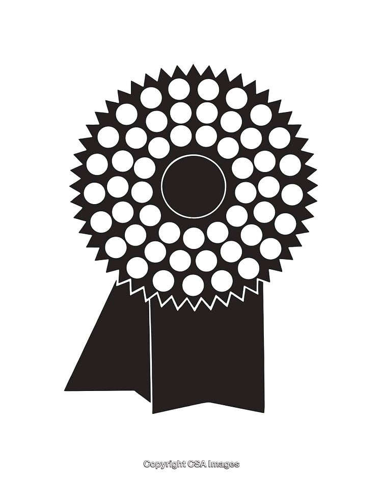 Black and White Ribbon Illustration Representing Achievement and Award