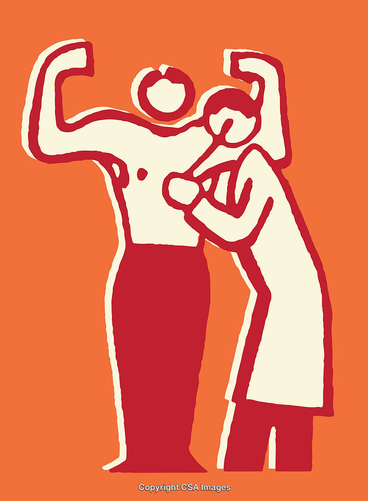 Colorful Line Art of Human and Healthcare in a Clinical Context