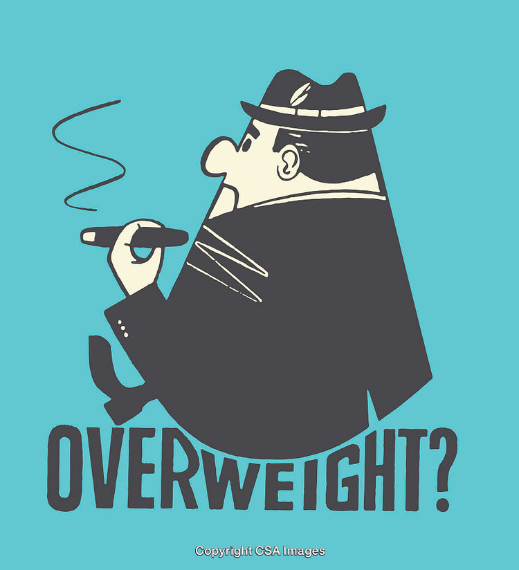 Retro Illustration of a Man With Cigar Promoting Weight Awareness